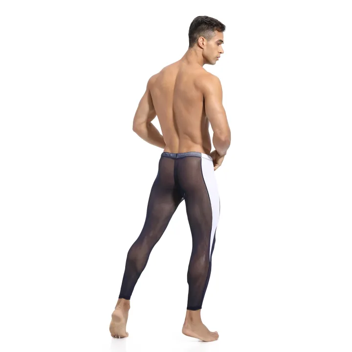 Men%20Breathable%20Pure%20Color%20See-through%20Mesh%20Skin%20Tight%20Sport%20Cycling%20Gym%20Training%20Leggings%20Trousers%20Elastic%20Waistband%20Drawstring%20-%20Image%204