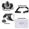 New anti dust mask full face respirator dual 4-layer filters safety goggles for Carpenter polishing daily haze safety protection.
