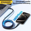 Essager Essager USB C To C 100W Magnetic Fast Charger Cable For iPhone 15 65W Type C To C Data Charging Wire for Laptop Samsung.