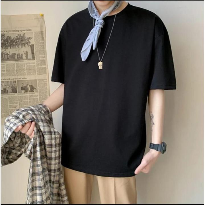 Drop Shoulder Black T- Shirt For Men - T Shirt