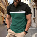 Spring Summer Autumn New Men's Short-sleeved Polo Shirt Sports Fitness Fashion Color Contrast Zipper High Quality Polo Shirt.