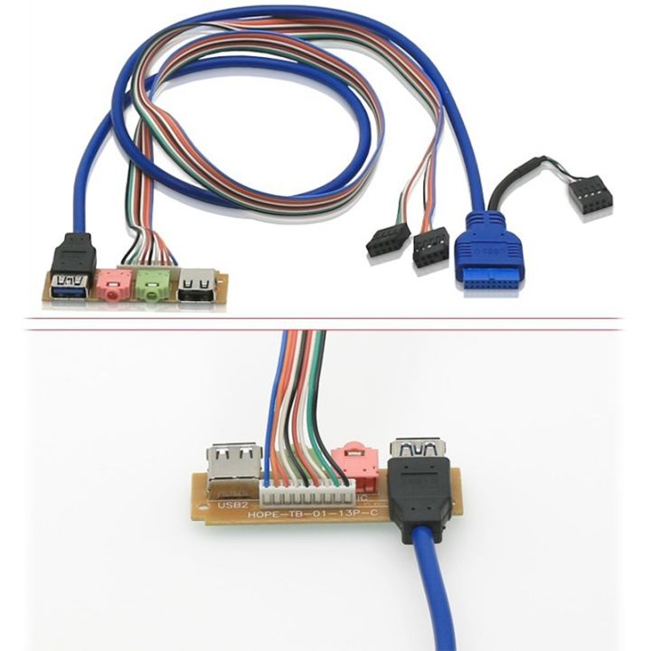 USB%202.0+%203.0%20Port%20Chassis%20PC%20Computer%20Case%20Audio%20Front%20Panel%20Replace%20Cable%2070cm%20-%20blue%20-%20Image%205