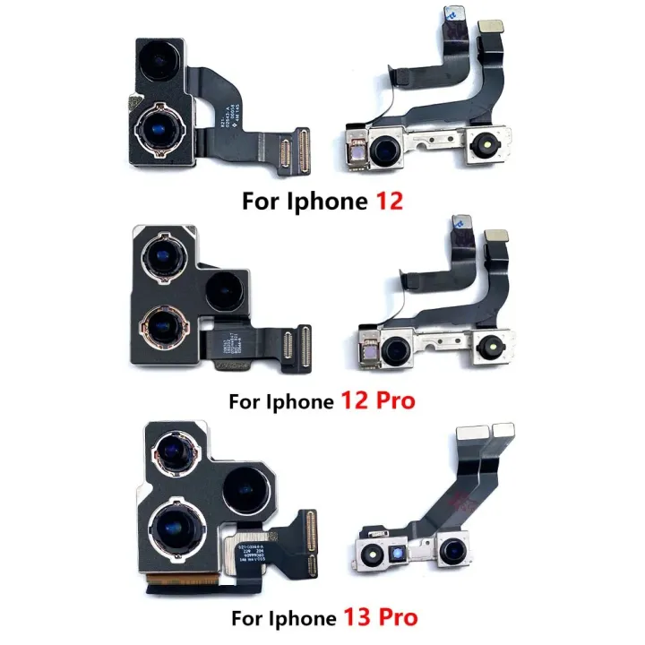 Original%20For%20iPhone%2012%2013%2012Pro%2013Pro%20Max%20Mini%20Back%20Rear%20Camera%20Module%20Flex%20Cable%20+Front%20Facing%20Camera%20Replacement%20Parts%20-%20Image%204
