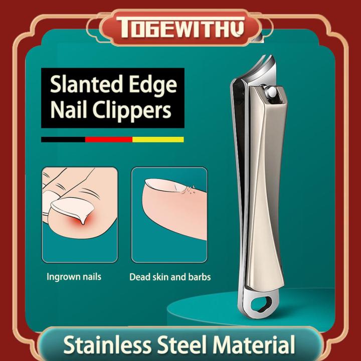 【support】 Slanted Nail Clippers, Steel Fingernail Toenail Cutters Nail ...