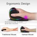 Delux M618 PLUS Ergonomics Vertical Gaming Mouse 6 Buttons 4000 DPI RGB Wired/Wireless Right Hand Mice For PC Laptop Computer. 