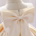 GC Flower Girl Bow Tutu Dress Kids Baby Girl Princess Dress Bow Dresses Summer Wedding Party Pageant Gown.