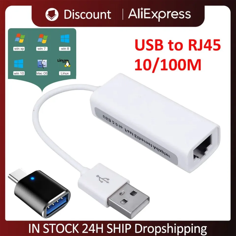 USB Ethernet Adapter For Nintendo Switch Wii U 10/100Mbps Network