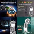 New 1500mAh Camping Fan USB Rechargeable Portable Hanging Tent Fan Light Electric Fan Solar-Powered Camping Fan with LED Light. 