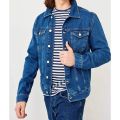 Blue Color Fashionable Denim Jacket For Men - Denim Jacket. 