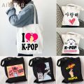 Kawaii Korea Heart Kpop Popart Gift Jimin Lovers Harajuku Women Shoulder Bags Funny Korean Music Kdrama Canvas Tote Bag Handbags. 