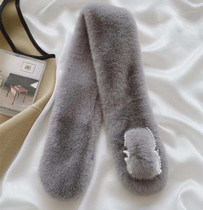 Korean%20Women%20Faux%20Rabbit%20Fur%20Collar%20Pearl%20Lace%20Cross%20Plush%20Scarf%20Female%20Winter%20Double%20Sided%20Thick%20Neck%20Protection%20Warm%20Shawl%20T36%20-%20Image%207