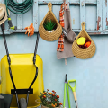 Storage Basket Teardrop Shape Woven Boho Wall Fruit Basket Wall Planters for Kitchen Decor Small 3Pcs.