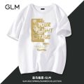 Senma Group BrandGLMFashion Cotton Short-Sleeved Men's Youth Spring and Summer Loose plus Size Trend GrayTT-shirt. 