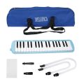 37 Keys Melodica Instrument Melodica Air Piano Keyboard with 2 Soft Blow Pipe 2 Blowing Nozzles - black. 