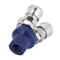 12mm Air Hose Pneumatic 3 Way Female Socket Connector Quick Fittings 1/4" BSPT. 