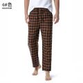 Red Black Plaid Pajama Pants Men Lounging Relaxed House PJs Sleep Bottoms Mens Flannel Cotton Drawstring Button Fly Sleepwear. 