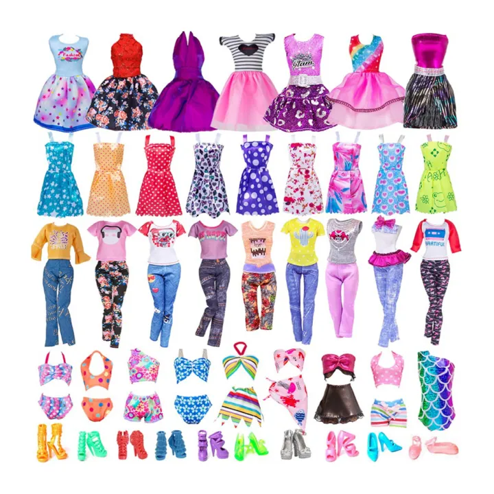 Doll%20Accessories%20for%20Barbie%20Doll%20Clothes%20Mixed%20Mini%20Dress%20Up%20Set%20Fashion%20Clothes%20High%20Heels%20Shoes%20Doll%20Part%20Children%20Toy%20Gifts%20-%20Image%204