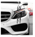 2 pcs monster  claw scratches sticker for headlight  -White. 