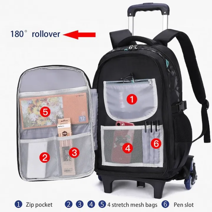 Kids%20Trolley%20Suitcase%20Children'S%20School%20Backpack%20With%20Wheels%20Student%20Travel%20Bag%20Satchel%20On%20Wheels%20For%20Boys%20Waterproof%20School%20Bag%20-%20Image%204