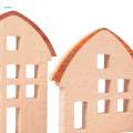 3 Pieces Wood House Centerpiece House Decor Building Blocks Set, Montessori Stacking Toy Ornament, Wooden Sign Block for Ages 4 to 8 Preschool.