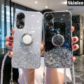 Phone case For OPPO A78 4G NFC Back cover Glitter Starry Sky Bling Ring Lanyard Shiny Transparent Holder Stand Girls Soft Cover For OPPO A78 5G Cover cases. 