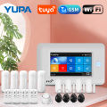 YUPA Burglar Home Security Alarm System 4.3 Inch Touch Panel WIFI GSM Wireless With Motion Sensor TUYA App Compatible With Alexa.