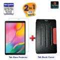 Samsung Galaxy Tab A- 2019 (10.1 inch) T510/T515 Luxury Horizontal Flip Book Cover (Black) + Tempered Glass Protector (2 in 1 Combo). 