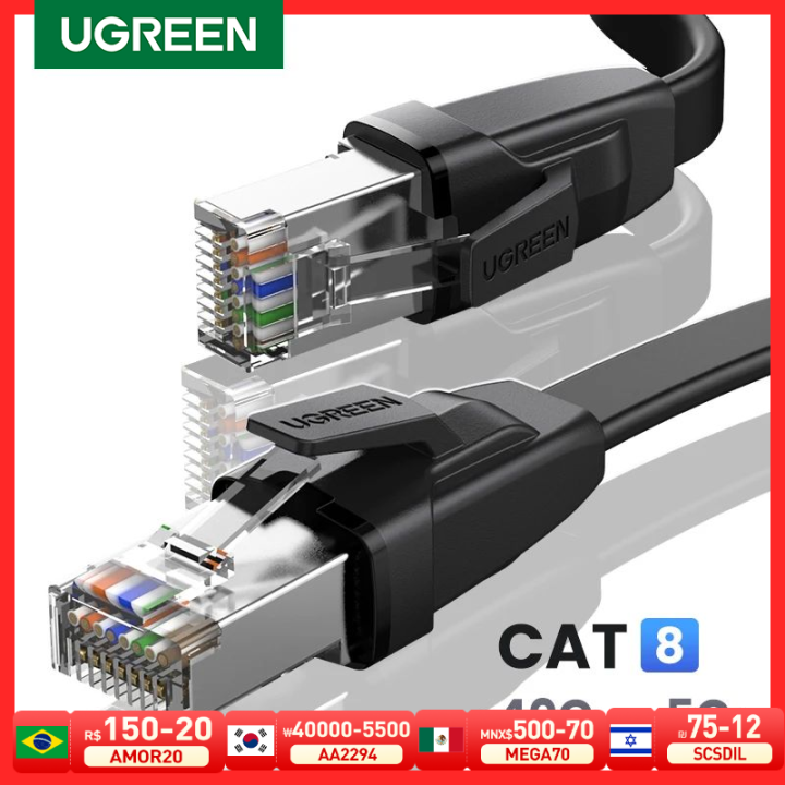 UGREEN Cat8 Ethernet Cable 40Gbps RJ 45 Network Cable Lan RJ45 Patch Cord for PS4 Laptop PC PS 4 Router Cat 8 Cable Ethernet