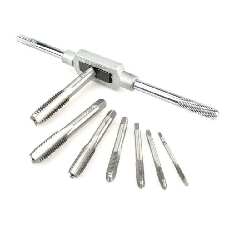 8 in 1 Tap Tool Set Thread Metric Machine Hand Screw Thread Plug Taps ...