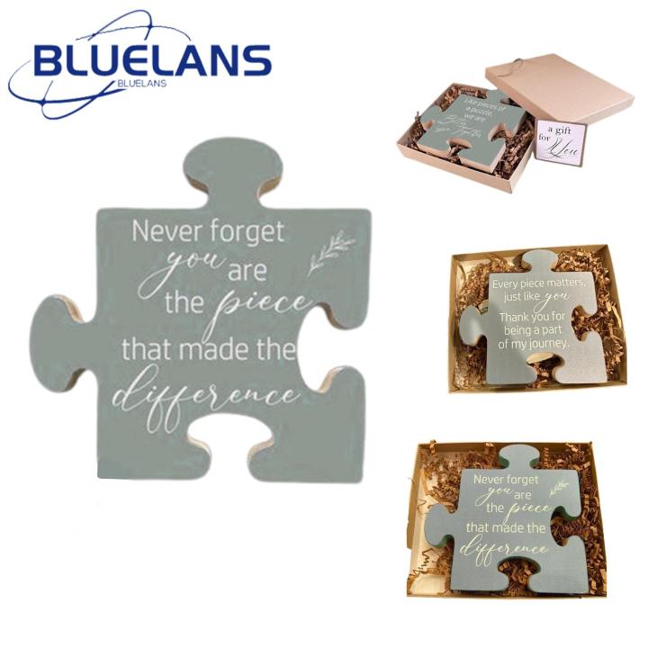 Personalized Wood Puzzle Ornament Handcrafted Wooden Puzzle Piece Thank Gift for Colleagues Thoughtful Coworker Appreciation Present Customized Thank Puzzle Ornament