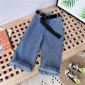 Girls Wide Leg Pants 2024 Autumn New Korean Version Baby Foreign Jeans Little Girls Casual Pants Children's Autumn Clothes. 