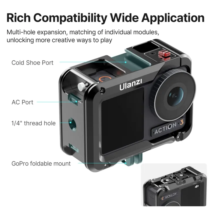Ulanzi%20DJI%20OSMO%20ACTION%204%203%20Metal%20Cage%20Full%20Protective%20Frame%20Case%20Quick%20Release%20with%20Cold%20Shoe%201/4''%20Hole%20GoPro%20Foldable%20Mount%20-%20Image%205