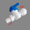 RO Water Purifier Inlet PVC Ball Valve (Gate Valve) 1/4" Thread 3/8" Push On/Off Diverter Gate Valve. 