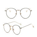 Retro Ultralight Round Metal Frame Unisex Computer Glasses Blue Light Blocking Eyeglasses Flat Mirror Eyewear.