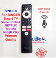 Remote Control For SINGER Smart Led Tv voice control Remote, Google Play &YouTube Option.. 