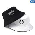 Idndeo Double-sided color matching smiley face fisherman hat sun protection basin hat Hat Smiling face Unisex Fashion Hip Hop Cap.