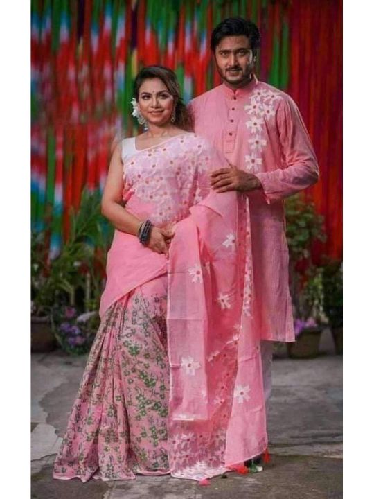 Stylish & fashionable best couple dress Sharee and panjabi for men and women