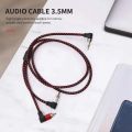 90 Degree 3.5mm Male to 2 RCA Male Cable Right Angle Stereo AUX Y Splitter Cord Microphone Jack Plug for Laptop 1M. 