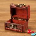 1PC Antique Mini Wood Treasure Chest Storage Box Jewelry Organizer Box Gift Box.