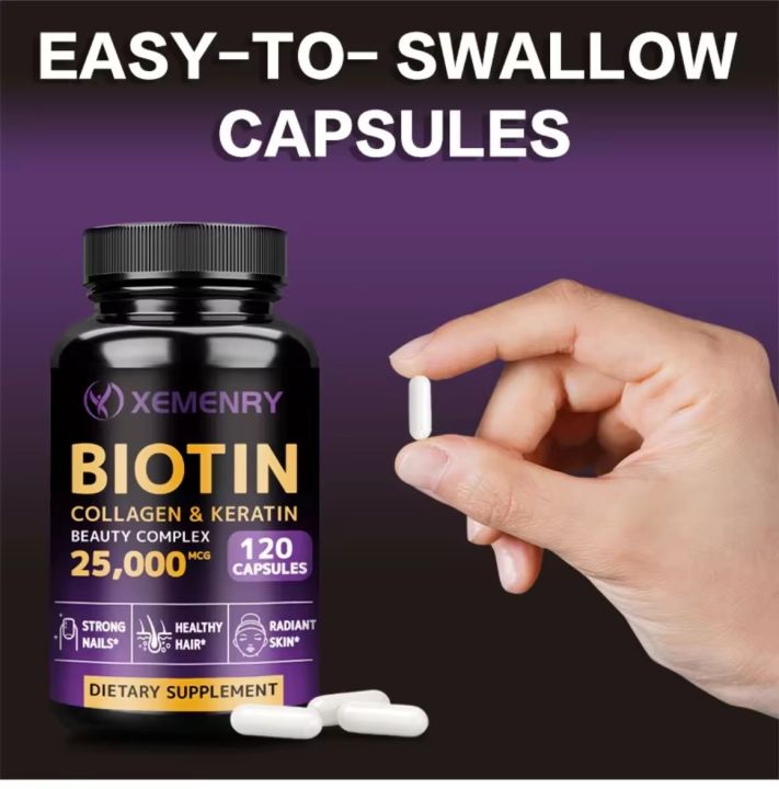 BIOTIN COLLAGEN & KERATIN Capsules, Hair Growth Supplement for Men and ...