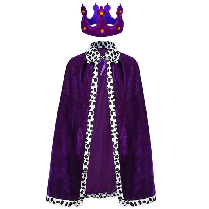 Adult%20Kids%20Cape%20King%20Prince%20Cosplay%20Costume%20Crown%20Shawl%20Parent-child%20Activity%20Party%20Performance%20Costume%20Halloween%20Cloak%20-%20Image%202