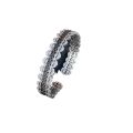 Italian lace two-tone gold diamond ring Blatty counter with black gold open bracelet bracelet women.