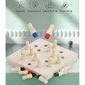 Colour Memory Chess Game Wooden Memory Chess Board Game Early Educational Concentration Training Color Memory Matching Chess.