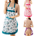 Apron Oil-proof Lady Dress Cotton Floral Pattern Apron Cover Home Kitchen Supplies.