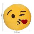 1Pcs Wink Blow Heart Kiss Emoji Pillow 12.5 Inch Large Yellow Smiley Emoticon.