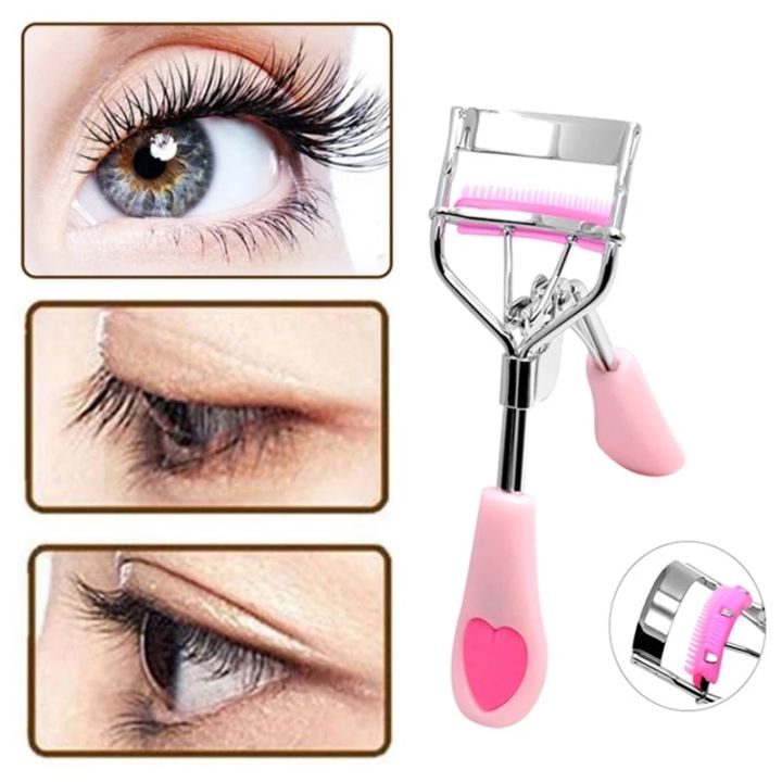 1PC Lady Professional Eyelash Curler With Comb Tweezers Curling Eyelash Clip Cosmetic Eye Beauty Tool