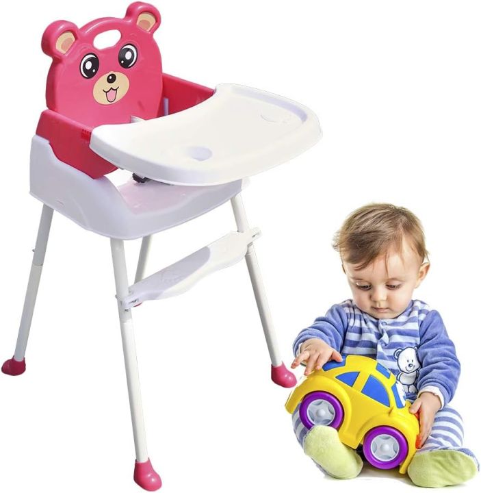 Children's%20High%20Chair%20Baby%204-in-1%20Dining%20Chair%20Seat%20Foldable%20with%20Tray%20Height%20Adjustable%20-%20Image%204