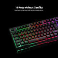 USB Wired Gaming Keyboard and Mouse Combo Waterproof Rainbow Backlit 2000DPI for Home Office.