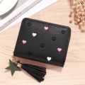 2023 Women Small Wallet Ladies Mini Tassel Wallet Cute Girl Short Zipper Lovely Pu Leather Coin Purse Female Hand Wallet Cartera.