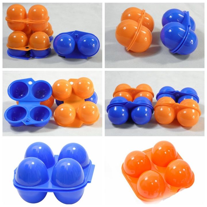 BESET 2/4 Grids Camping Containers Holder Foldable Egg Storage Box Portable Egg Tray Organizer Case